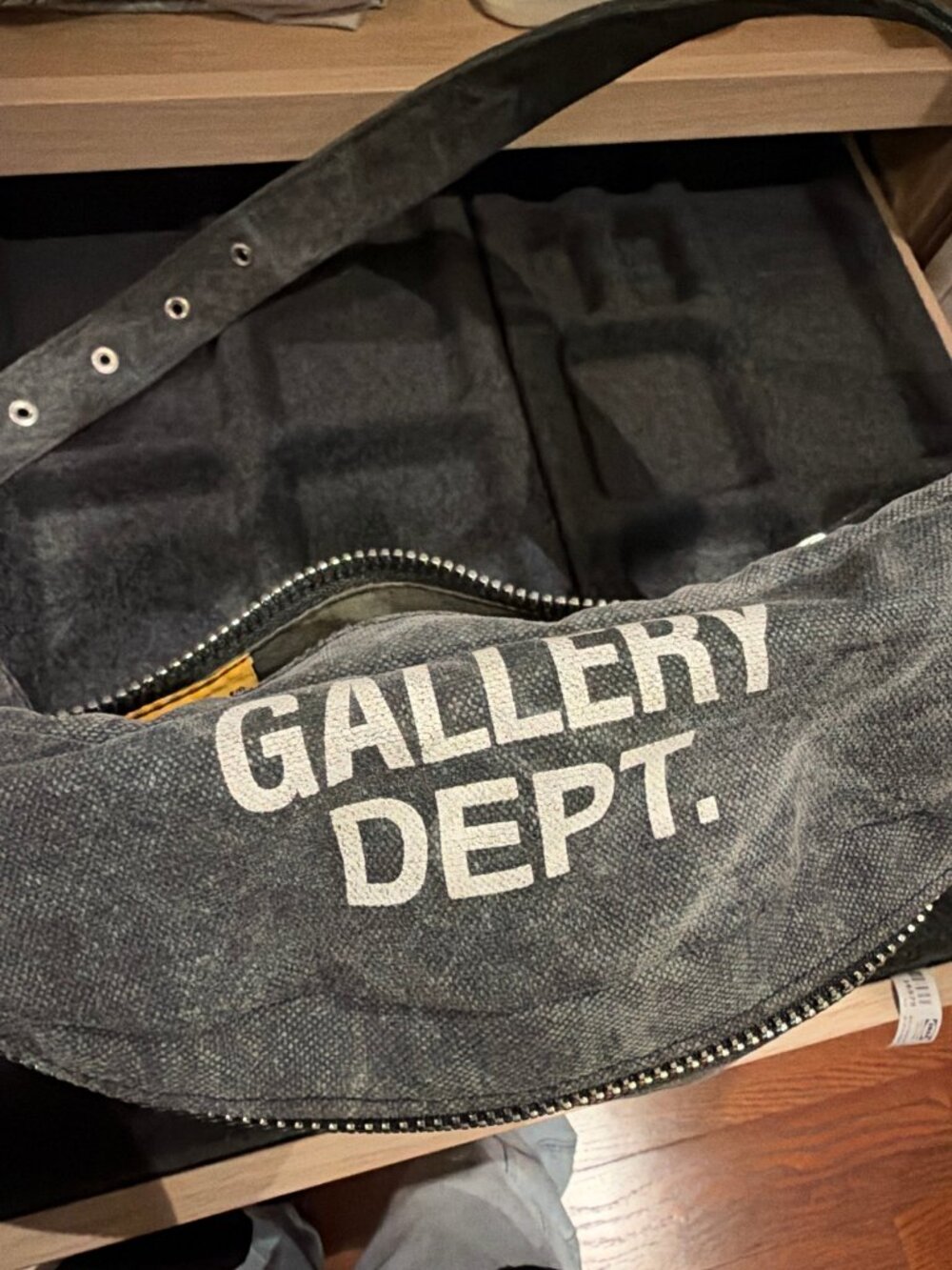 GALLERY DEPT Washed Denim Logo Backpack